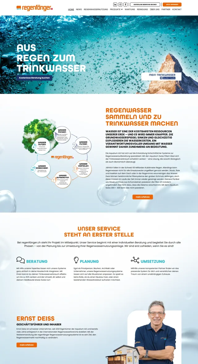 Webdesign von regenfaenger.ch