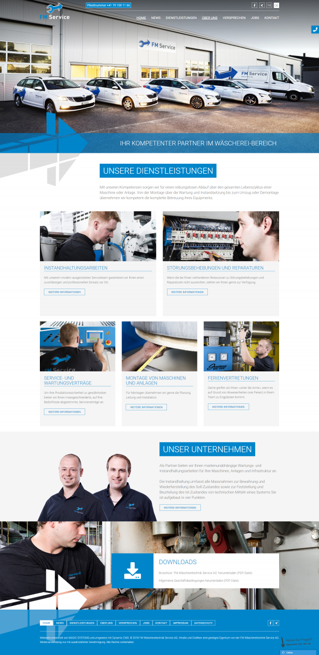 Webdesign von fms.ag