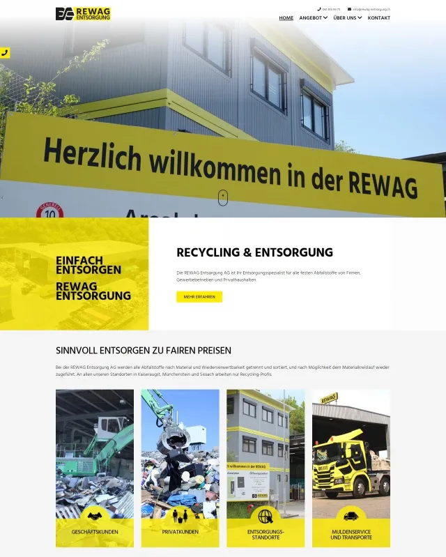 Webdesign von REWAG Entsorgung AG