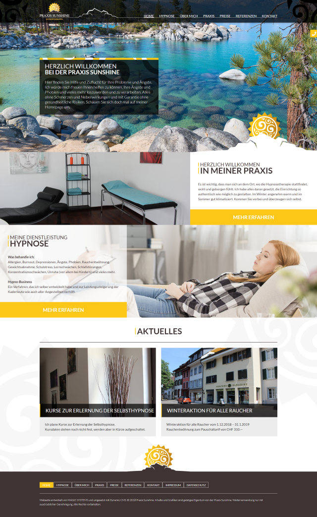 Webdesign von Praxis Sunshine