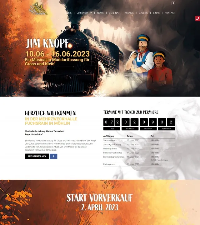 Webdesign von Jim Knopf Musical