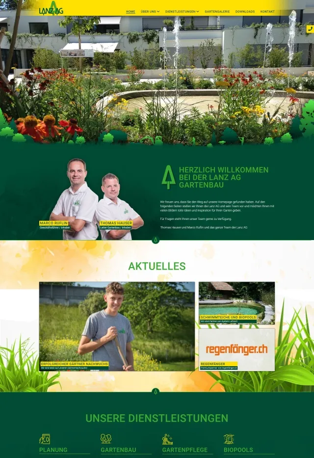 Webdesign von lanz-gartenbau.ch