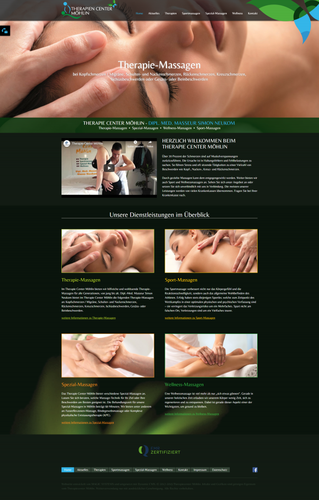 Webdesign von therapiecenter-moehlin.ch