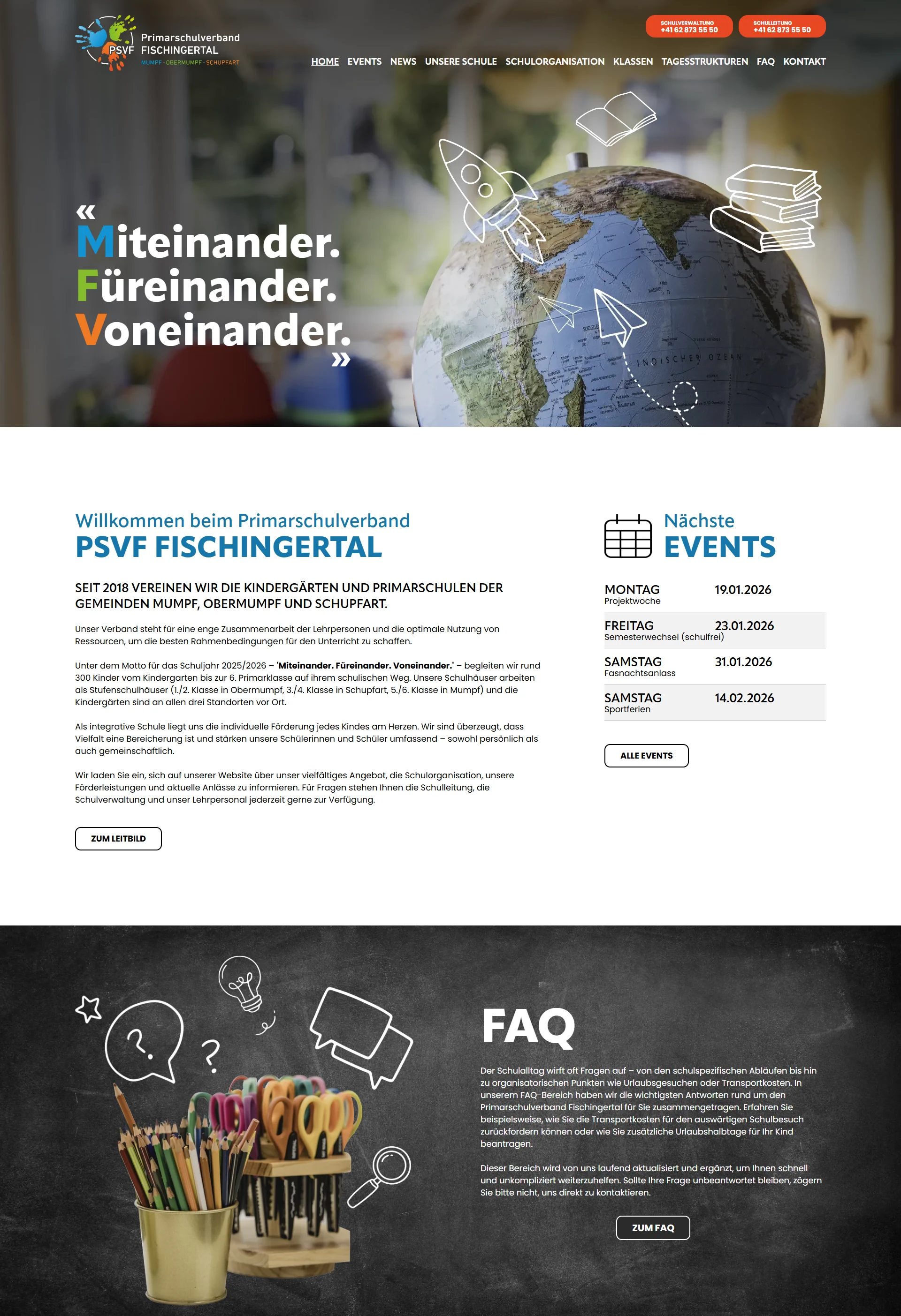 Webdesign von Primarschulverband Fischingertal
