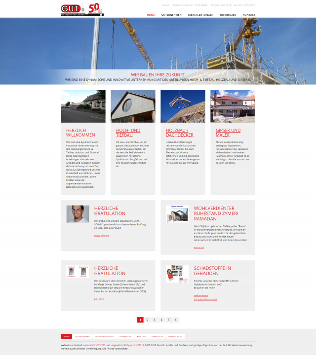 Webdesign von gut-ag.ch