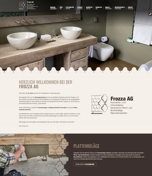 Webdesign von Frozza AG