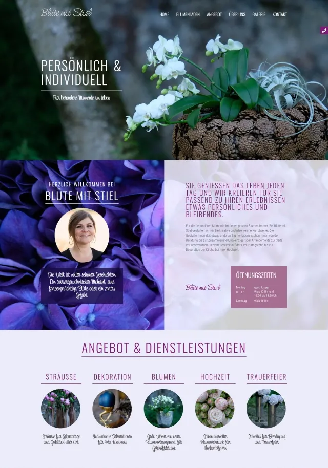 Webdesign von Blte mit Stiel GmbH