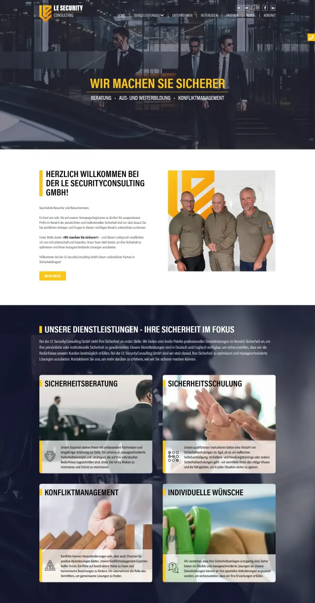 Webdesign von LE SecurityConsulting GmbH