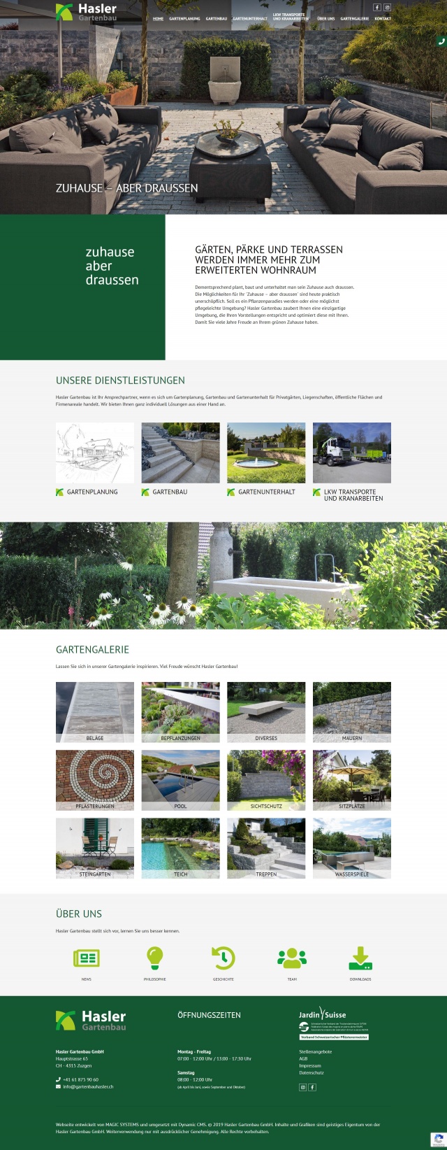 Webdesign von gartenbauhasler.ch