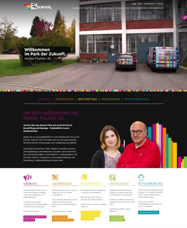 Webdesign von Atelier Fischler AG