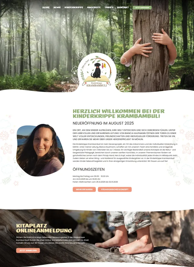 Webdesign von Kinderkrippe Krambambuli