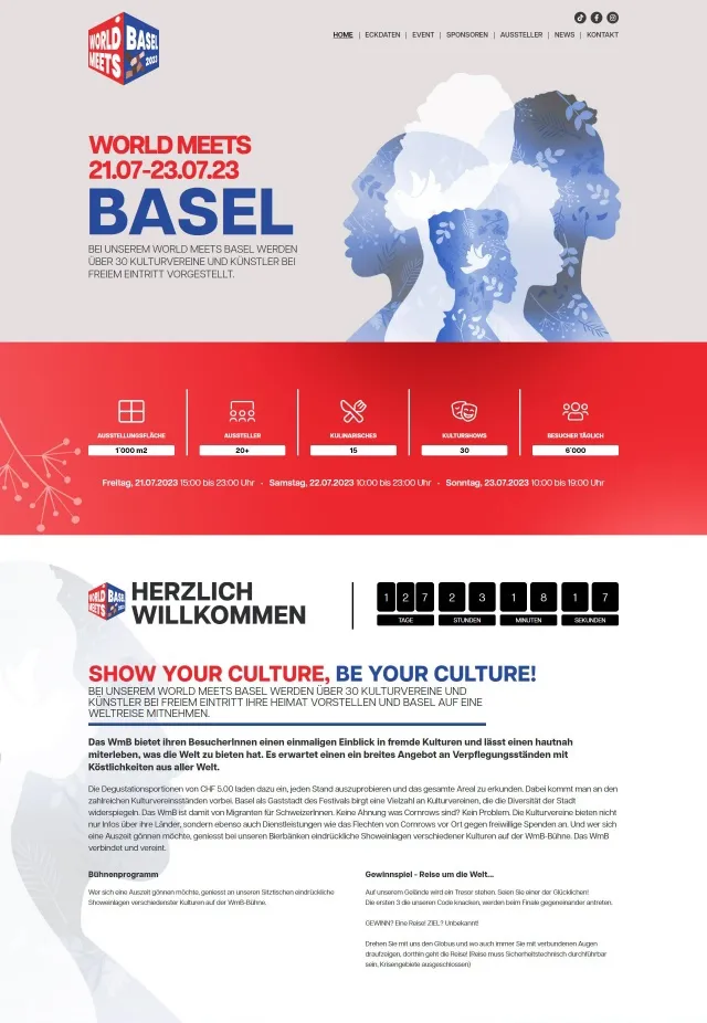 Webdesign von World meets Basel