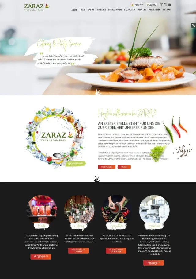 Webdesign von ZARAZ Gastronomie GmbH