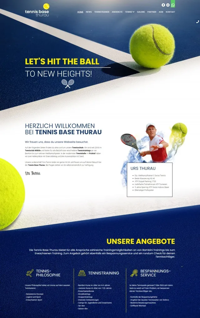 Webdesign von Tennis Base Thurau GmbH