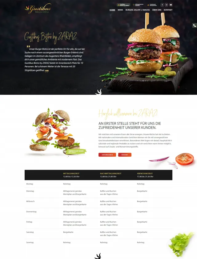 Webdesign von Gustibus Bistro by ZARAZ