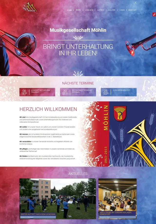 Webdesign von mg-moehlin.ch