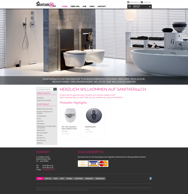 Webdesign von sanitaer24.ch