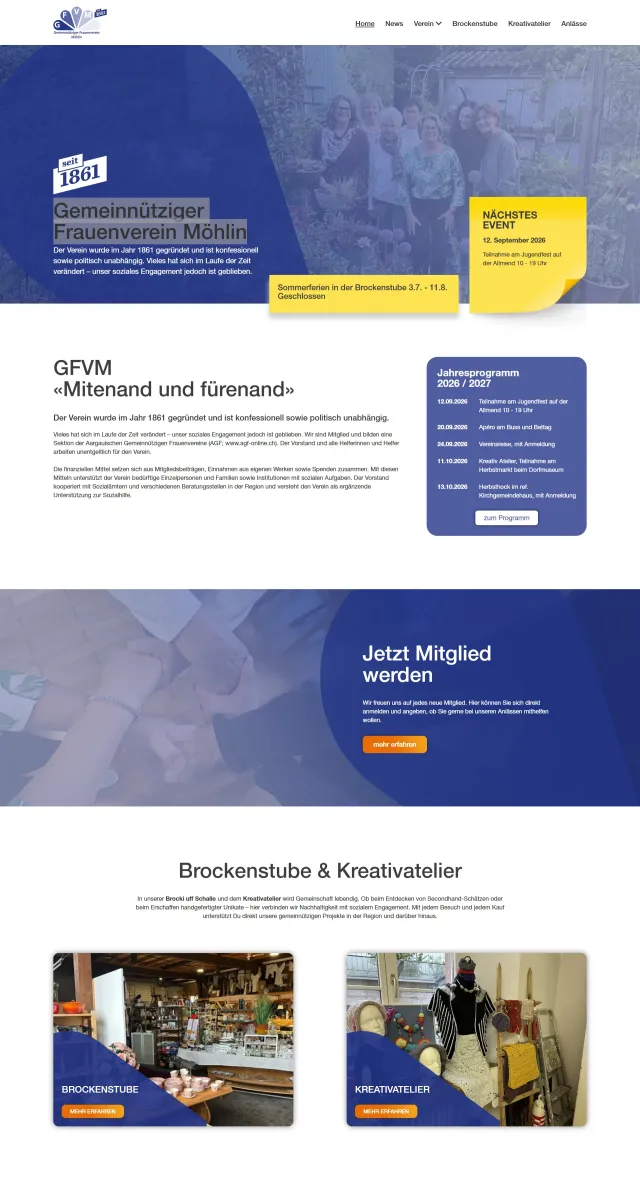 Webdesign von gfvm.ch