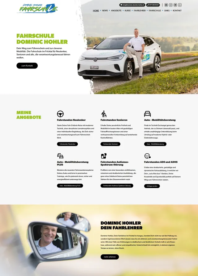 Webdesign von Fahrschule Dominic Hohler