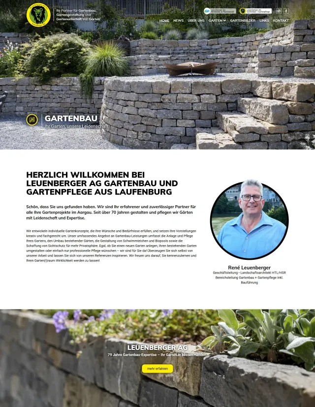 Webdesign von gartenbau.leuenberger-ag.ch