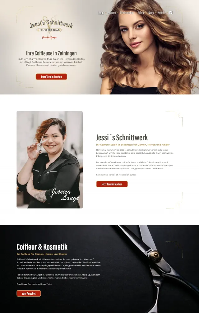 Webdesign von Jessis Schnittwerk