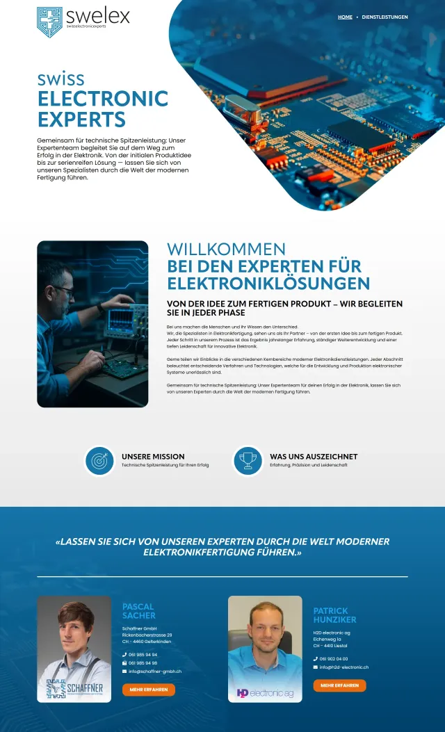 Webdesign von Swiss Electronic Experts