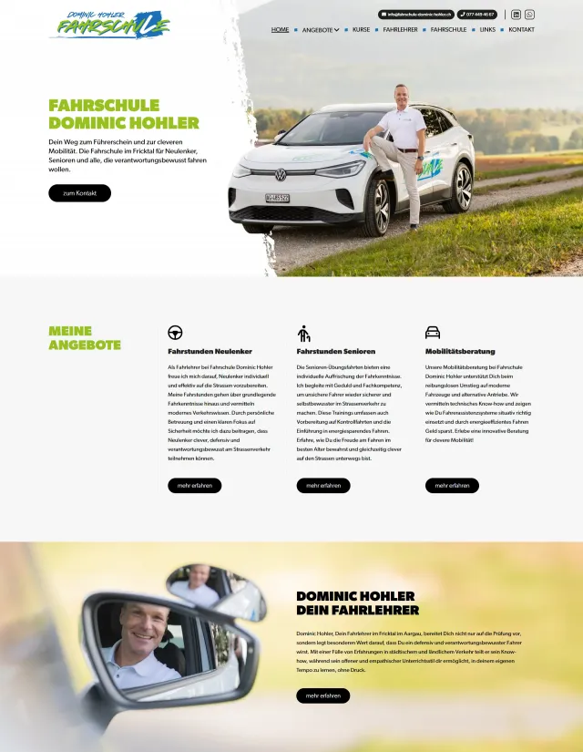 Webdesign von Fahrschule Dominic Hohler